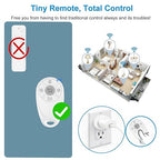 Remote Control Outlet,Greencycle Remote Light Switch and 4 Plugs,Wireless Light Switch,500ft Range,No Wiring Needed,15A/1500W for Household Appliances,FCC Certified,White