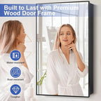 Medicine Cabinet with Mirror, 20x30 Inch Rectangle Wall Mounted Bathroom Vanity Mirror with Storage & Adjustable Tempered Glass Shelves Medicine Cabinets for Bathroom, Black