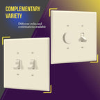 ENERLITES Jumbo Double Toggle Switch Cover, Two Gang Light Switch Wall Plate, Gloss Finish, Oversized 2-Gang 5.5" x 5.5", Unbreakable Polycarbonate Thermoplastic, UL Listed, 8812O-LA, Light Almond