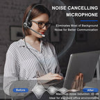Callez Wired Computer Headset, 3.5mm/USB-C Headset with Mic Noise Cancelling, Cell Phone Headphone for PC Laptop Mac iPhone Samsung Zoom Teams Call Center Home Office Work, in-line Controls