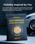 wisedry 2 x 500 Gram See-Through Silica Gel Desiccant Packets, Large Capacity Moisture Absorbers Bags, Color-Indicating Desiccant Packs for Storage, Reusable Gun Safe Dehumidifier