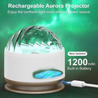 HUMIIEYE Northern Light Projector, Battery Operated Aurora Night Light, 16 Colors Galaxy Lamp Ocean Wave Ceiling Projector Mood Ambient Lighting for Bedroom Party Adults Kids Room Toddler Girl Gift