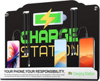 Wall Mount Charging Station with 8 Ports Phone Charger with Type-C,Android Port | Applicable for Applicable Airport Hospitals Banks Hotel and Public Places (Black)