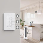 BN-LINK Mini Wireless Wall-Mounting Remote Control Outlet Switch Power Plug in for Household Appliances, Wireless Remote Light Switch, LED Light Bulbs, White (3 Outlets)