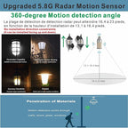 Radar Motion Sensor LED Light Bulbs, 32W Warm White 2700K 4000LM (300 Watt Equivalent) Auto Motion Detector Activated Dusk to Dawn Light for Stairway, Hallway, Porch, Garage, Driveway, Patio, 2 Pack