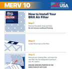 BNX TruFilter 20x25x1 MERV 10 (6-Pack) AC Furnace Air Filter - MADE IN USA - Pleated Air Conditioner HVAC AC Furnace Filters - Removes Odor, Mold, Bacteria, Smoke