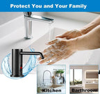 Touchless Automatic Soap Dispenser for Kitchen Bathroom Sink Built in Liquid Commercial Electric Soap Dispenser with Bottle and Pump Matte Black