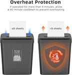 8-Sheet Cross Cut Paper Shredder P-4 Security with 4.2 Gal Bin & Portable Handle, Credit Card/Staple/Clip Shredder for Home Office Use