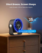 Gaiatop Small Desk Fan Rechargeable, 5in Personal Fan 4000mAh Battery Powered, Touch Control LED Display, 360° Tilt, 5-Speed Strong Wind, Bedroom Dorm Office Desk Accessories, Gifts for Women Men