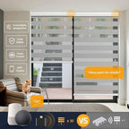 MUSCLEAREA Motorized Blinds with Remote, Cordless Automatic Zebra Shades, Smart Blind for Windows, Grey, 28 x 72