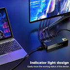HDMI Splitter 1 in 4 Out, JCHICI HDM1 Switcher Splitter 4K@60Hz 4:4:4, HDMI Spliter for Dual Monitors, EDID Control, Compatible with Xbox PS4 Blu-Ray Player HDTV (1 Source onto 4 Displays)