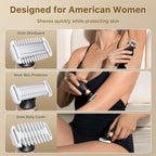 Trimcoo 2026 New Bikini Trimmer for Women - Small But Powerful Electric Razors, Intimate Pubic Hair/Lady Facial Painless Removal, USB-C Cordless Body Shaver for Trip, Replaceable Wet/Dry Blade, Black