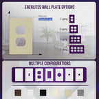 ENERLITES Screwless Duplex Wall Plate, Child Safe Receptacle Outlet Cover, Standard Size, 1-Gang 4.68" x 2.93", Unbreakable Polycarbonate Thermoplastic, UL Listed, SI8821-I, Glossy, Ivory