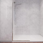 ANZZI 74 X 34 Inch Frameless Fixed Glass Shower Screen Shower Door in Brushed Nickel, Screen Water Repellent Clear Tempered Glass Single Panel for Shower Room, Glass Screen Frame Hardware Complete Kit