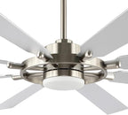 ELEHINSER 80 Inch Ceiling Fan with Lights and 3 Downrods, 8 Plywood Blades, 6-Speed Noiseless Reversible DC Motor, 3CCT, Windmill Ceiling fan for Kitchen Bedroom Living Room, Nickel and Silver