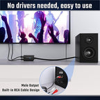 192kHz DAC Digital to Analog Audio Converter 7ft/2.1m Digital Audio Optical to RCA Cable SPDIF to RCA Converter with Built-in Audio Amplifier Chipset for HDTV, DVD, Blu-Ray Players