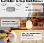 Harmobub Baby Night Light, Silicone Egg Light for Kids, Portable Touch Night Lamp with 11 Colors Changing, Nursery Night Light for Breastfeeding, BPA Free, Eye Caring, Soft
