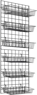 7RiversART Grid Wall Commercial Grade Gridwall Panels – Heavy Duty Grid Panel for Any Retail Display Wall Grid 2' Width x 7' Height, Black (Pack of 4) Easily Portable