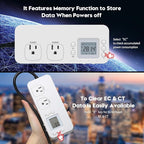 Electricity Usage Monitor, Briidea Power Consumption Watt Voltage Amp Meter Tester with 2 Outlets Electricity Analyzer Monitoring Device for Energy Saving, White