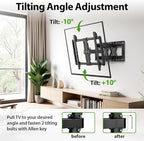 USX Mount Ultra Slim TV Wall Mount for 37-90 inch TVs, Low Profile Full Motion TV Mount with Swivel Articulating Dual Arms, Wall Bracket for Max VESA 600x400mm Holds 120lbs, Fits 16"/18"/24" Studs