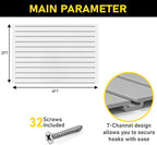 DLDIRECT 24" X 48" - White Slatwall Panel Garage Organizer: Heavy Duty Wall Mounted PVC Rack, Interlocking Slat Paneling for Garage Storage, Slotwall Board, Shelves System