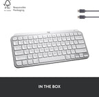 Logitech MX Keys Mini for Mac Minimalist Wireless Keyboard, Compact, Bluetooth, Backlit Keys, USB-C, Tactile Typing, Compatible with MacBook Pro,MacBook Air,iMac,iPad - Pale Grey