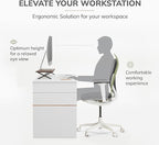 Anji Mountain Monitor Stand - Desktop Organizer & Laptop Riser, Ergonomic Monitor Riser, Space-Saving Monitor Stand for Desk, Durable Construction, Easy Assembly, Ideal for Home & Office,Walnut