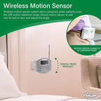 Smart Caregiver Wireless Motion Sensor Alarm System with Pager for Fall and Wandering Prevention | Mountable Motion Detector Alarm Alerts Medical Caregiver with Up to 300' Range | Bed or Door Movement