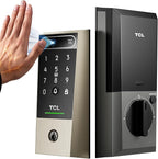 TCL D2 Pro Smart Lock with Palm Vein Recognition, 10000mAh Rechargeable Battery & Wi-Fi, Keyless Entry Door Lock, IP55 Weatherproof, Built-in Doorbell, Auto Lock, Brushed Nickel
