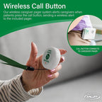 Smart Caregiver Pager System with 2 Call Buttons for Elderly Assistance, Fall Prevention, and Nurse Calling | Wearable Wireless Pager for Patient Help at Home | USA-Based Company and Customer Support