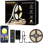 20ft COB LED Strip Lights, Bluetooth Smart App Tunable 3000K~6500K White Daylight to Warm White Light Strip with Remote Dimmable for Bedroom Kitchen Home Lighting