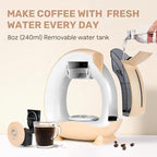 Single Serve Coffee Maker,Fast Brew in 2 minutes,Stylish＆Compact Design,MINI Q 2 IN 1 Coffee Machines for K*cup Capsules & Ground Coffee, Champagne Coffee maker