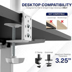 VIVO Dual Ultrawide Monitor Desk Mount, Heavy Duty Fully Adjustable Steel Stand, Holds 2 Computer Screens up to 38 inches and Max 22lbs Each, White, STAND-V038W
