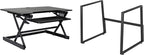 Rocelco 40" Large Height Adjustable Standing Desk BUNDLE - Quick Sit Stand Up with Floor Stand - Tall Gas Spring Assist Computer Workstation - Retractable Keyboard Tray - Black (R DADRB-40-FS2)