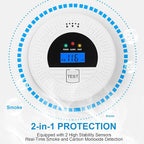 6-Pack Interconnected Smoke and Carbon Monoxide Detector, Battery Operated, Silence/Test Button, Smoke & CO Alarm for Any Room
