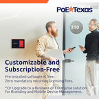 PoE Texas 8" Conference Room Scheduler with Color Changing LED Status - PoE Powered Touch Screen Tablet for Meeting Room Booking - Syncs with All Popular Business Calendars - No Subscription Required