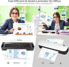 Laminator Machine 9-inch Includes 10pcs ，Laminating Sheets with Corner Rounder，Quick Warm-up， Ideal for Teachers Home Office Portable Lamination Machine