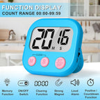 ZILLEEN Classroom Timer for Kids Teachers 2 Pack Digital Timers, Blue & White