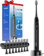 Onlyone Sonic Electric Toothbrush for Adults, Rechargeable Ultrasonic Electric Toothbrush with 8 Brush Heads, Travel Case, Charging Base & Wireless Charging - 5 Modes with Smart Timer