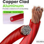 GEARit 8 Gauge Wire, (50ft Each - Red Translucent) Copper Clad Aluminum CCA - Primary Automotive Wire Power/Ground, Battery Cable, Car Audio Speaker, RV Trailer, Amp, Electrical 8ga AWG 50 Feet
