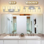 XPEHK 4-Light Bathroom Light Fixtures,Brushed Nickel Vanity Lighting Fixtures,Modern Wall Lighting Sconces for Mirror Bedroom Living Room Vanity Table Hallway
