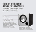 Polk Audio PSW10 10" Powered Subwoofer Home Audio – Power Port Tech, Up to 100 Watts, Big Bass in Compact Design, Easy Setup with Home Theater, Timbre-Matched with Monitor & T-Series Polk Speakers