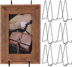 Dimeho 6 Pack 10 Inch Metal Plate Holder Black Display Stand Decorative Easel Displays Stand Large Picture Stands Small Iron Easels for Display Plates Books Photo Frames Plaque Art