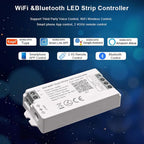 TUNICHX LED CCT Strip Color Temperature LED Strip Dual White 2700K-6500K 2.4 GHz WiFi Group Controller Alexa Google Home Compatible with WR02RF LM007 B2 FUT007 Mi-Boxer/Mi-Light CCT Remote