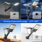 JAYNLT Y-9800W Solar Street Lights Outdoor, 750000LM 6500K High Powered Commercial Parking Lot Lights Dusk to Dawn, Waterproof Solar Security Flood Lamps with Remote for Driveways, Basketball Courts