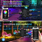 WeGoIOT Waterproof ESP32 WLED Controller with Mic, Project for Pool Boat Landscape Outdoor Lights IP65 Dynamic RGB IC DIY Lighting WiFi APP Control for WS2812B DC5-24V RGBW LED Controller (2 Channel)