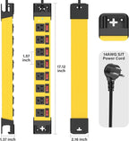 Power Strip with Individual Switches - 8 Outlet Heavy Duty Power Strip with Cord Manager,1200J Surge Protector Home Office Garage Industrial Workbench