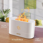 Colorful Flame Air Aroma Diffuser Humidifier, Upgraded 7 Flame Color Noiseless Essential Oil Diffuser for Home,Office,Yoga with Auto-Off Protection 180ml (8Hours White)