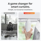 SwitchBot Automatic Curtain Opener with Remote - Bluetooth Remote Control Smart Curtain with App, Upgraded High-Performance Motor, Add SwitchBot Hub to Work with Alexa, Google Home, HomeKit (Curtain 3