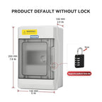 Mollom 4 Way Power Distribution Box with Bus Bars and Din Rail for Miniature Circuit Breaker MCB, Waterproof IP66.Padlock Available for Indoor and Outdoor Use
